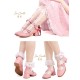 Iris Corolla Tulips Chunky Heel Shoes(Reservation/5 Colours/Full Payment Without Shipping)